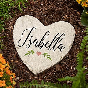 Let Love Grow Small Personalized Heart Garden Stone