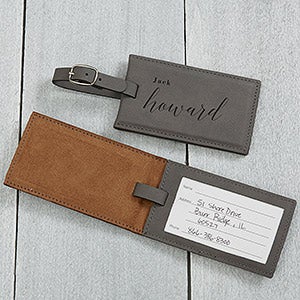 Stylish Name Personalized Charcoal Bag Tag