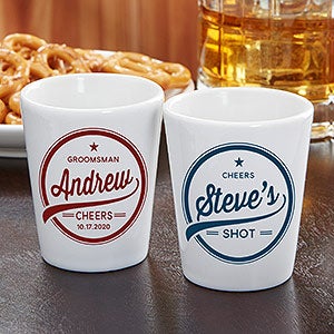 Personalized Groomsmen Shot Glasses - Groomsman Label