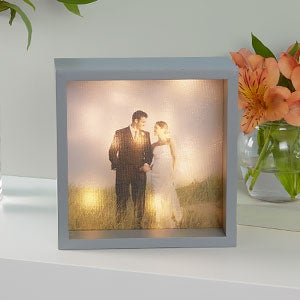 Personalized 6x6 Wedding Photo LED Shadow Box