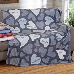 Loving Hearts Personalized 50x60 Fleece Blanket