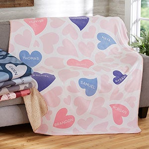 Loving Hearts Personalized 50x60 Sherpa Blanket