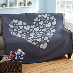 Heart of Hearts Personalized Woven Throw