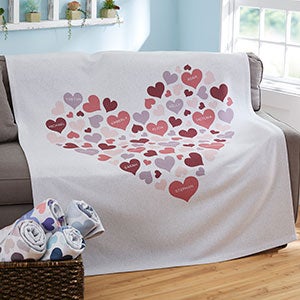 Heart of Hearts Personalized 50x60 Sweatshirt Blanket