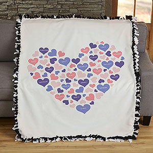 Heart Of Hearts Personalized 50x60 Tie Blanket