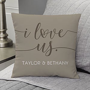 I Love Us 14 Personalized Throw Pillow