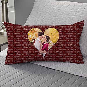 I Love Us Personalized Lumbar Photo Pillow