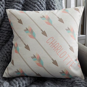 Boho Baby Arrows Personalized Throw Pillow