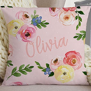 Floral Baby 18 Personalized Throw Pillow