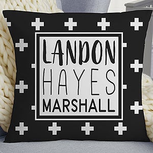 Black & White 18 Personalized Baby Throw Pillow