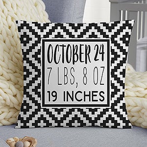 Black & White 14 Personalized Baby Throw Pillow