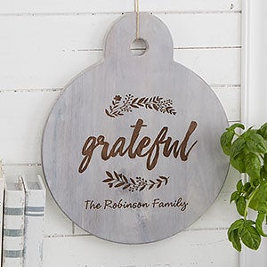 Personalized Round Wooden Serving Paddle - Cozy Kitchen