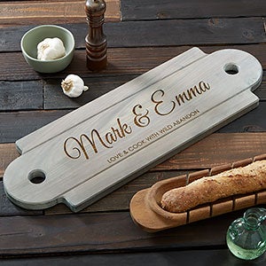 Personalized Wooden Serving Board - Classic Couple