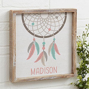 Boho Dreamcatcher 12x12 Personalized Barnwood Wall Art