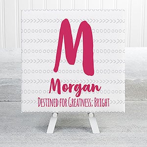 Her Name Statement 8x8 Personalized Canvas Print