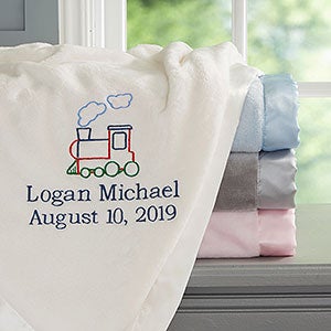 Choo Choo Train Personalized Baby Blanket