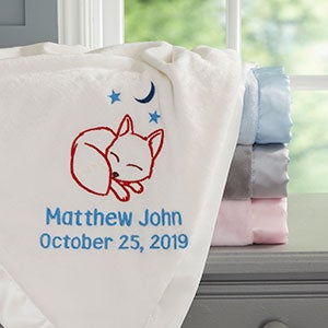 Fox Personalized Baby Blanket