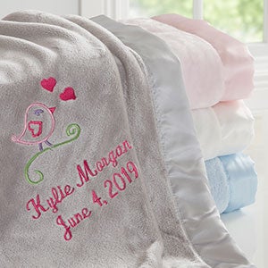 Sweet Bird Personalized Baby Blanket