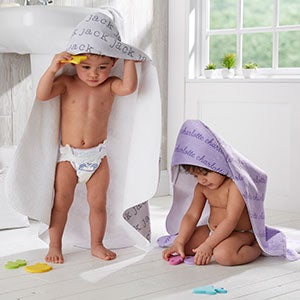 Personalized Hooded Towel - Playful Name