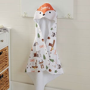 Woodland Adventure Fox Personalized Hooded Towel