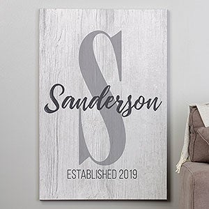 Farmhouse Initial Accent 28x42 Personalized Canvas Print