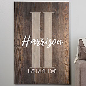 Farmhouse Initial Accent 32x48 Personalized Canvas Print