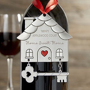 Happy New Home Personalized Ornament Wine Tag