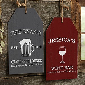 Personalized Home Bar Wall Tag Signs