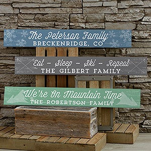 Rustic Winter Personalized Wooden Sign