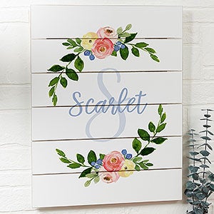 Floral Baby 16x20 Personalized Wooden Shiplap Sign