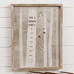 Family Birch Tree 14x18 Barnwood Frame Wall Art