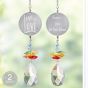 Love Is Love Personalized Rainbow Suncatcher