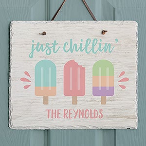 Personalized Slate Plaque - Summer Popsicle