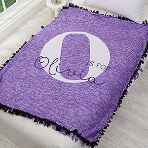 Personalized Fleece Tie Blanket - Alphabet Fun