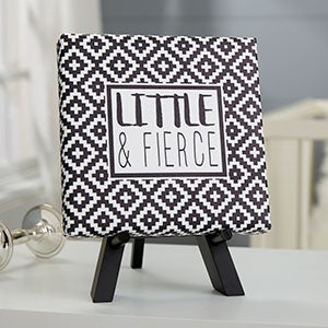 Black & White Personalized Baby Mini Canvas Print