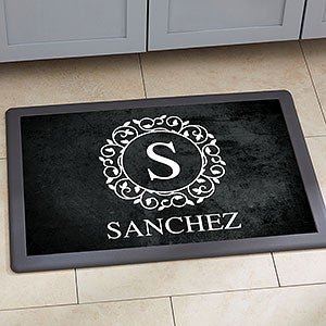 Circle & Vine Monogram 18x27 Personalized Kitchen Mat