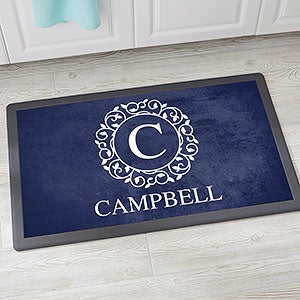 Circle & Vine Monogram 20x35 Personalized Kitchen Mat