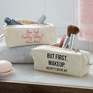 Cotton Canvas Personalized Makeup Bag –