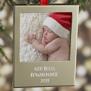 Precious Baby Engraved Gold Picture Frame Ornament