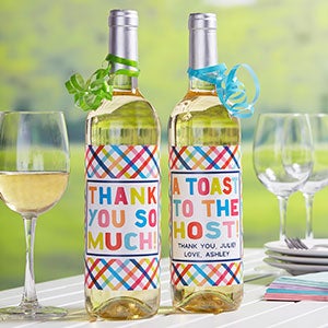 Personalized Wine Bottle Labels For Host/Hostess Gift