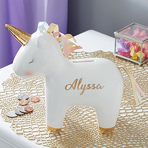 Personalized Unicorn Piggy Bank