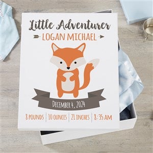 Woodland Adventure Fox Personalized Baby Keepsake Box