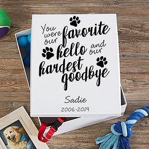 Personalized Pet Memory Box - Paw Prints On My Heart