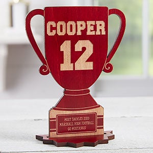 Your'e The Champion Personalized Natural Wood Trophy Keepsake