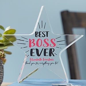 Personalized Best Boss Ever Award Star