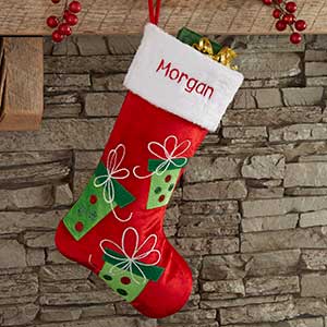 Festive Present Personalized Christmas Stocking