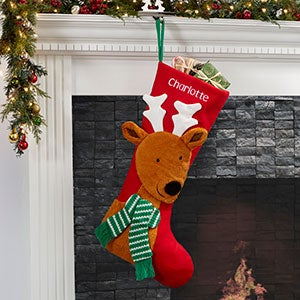 North Pole Reindeer Personalized Jumbo Christmas Stocking