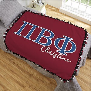 0 Pi Beta Phi Personalized Greek Letter 50x60 Tie Blanket