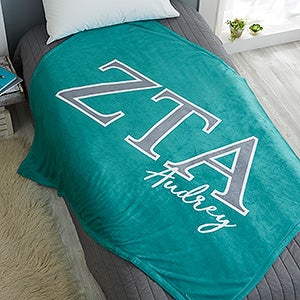 0 Zeta Tau Alpha Personalized Greek Letter 50x60 Fleece Blanket