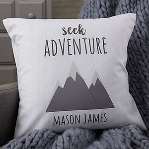 Woodland Adventure Mountains Personalized Throw Pillow